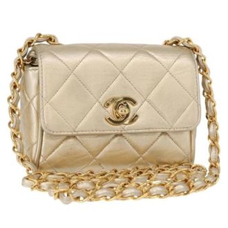 Chanel Pre-owned Mini Bag - Dames - Vintage Mini Tas - Geel - ONE Size - Leer - Vintage
