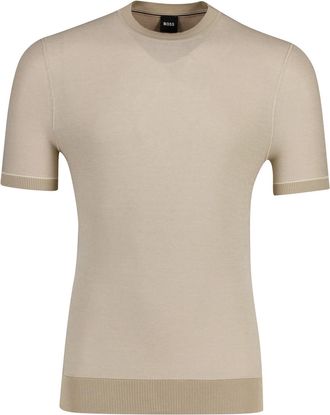 HUGO BOSS Katoenen poloshirt korte mouw Boss Black effen beige