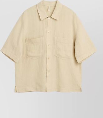 Sunflower linen blend loose-fit short-sleeve shirt