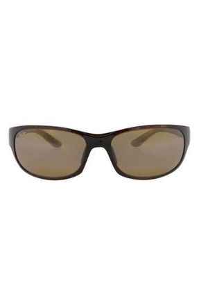 Maui Jim 63mm Polarized Wrap Sunglasses in Rootbeer Rootbeer Bronze at Nordstrom Rack