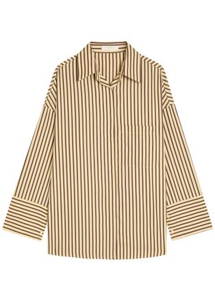 Faithfull The Brand Clemente Striped Cotton Shirt - Beige - S (UK8-10 / S)