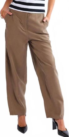 Sadie & Sage Poetry Barrel Leg Trouser In Brown