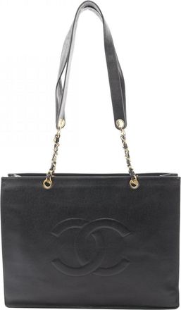 Chanel Black Leather Tote Bag (Pre-Owned)
