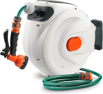 OEM Carrete Retr&aacute;ctil Para Manguera De Jard&iacute;n De 20 M, Carrete De Manguera De Pared, Carrete De Manguera De Alta Resistencia, Bloqueo Y Rebobinado Autom&aacute;t