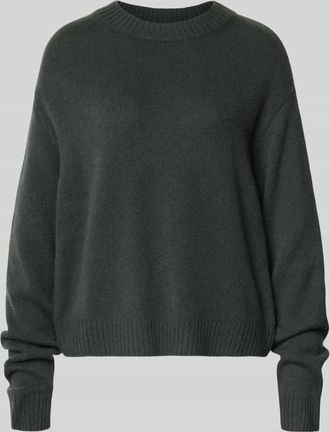 Christian Berg Kaschmirpullover mit gerippten Abschlüssen in Dunkelgruen, Größe XS