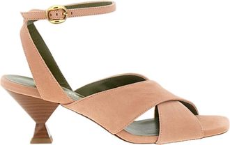 MARIA LUCA Pink Osanna Suede Square Toe Sandals