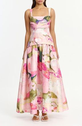 Acler Reeve Floral Print Dupioni Gown in Garden Afternoon at Nordstrom, Size 10