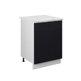 Vicco Mueble Bajo De Cocina Fame-line, Rayas Negras, 60 Cm, Et M&aacute;rmol, Vicco