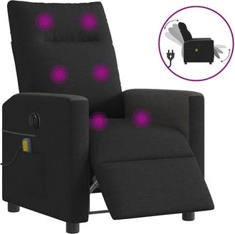 vidaXL Sill&oacute;n Reclinable De Masaje El&eacute;ctrico Tela Negro Vidaxl