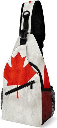 Generic Flag Canadian Unisex Shoulder Bags Casual Crossbody Chest Bag Sling Backpack for Hiking Cycling Travel