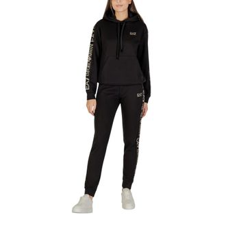 Emporio Armani Training Sets, female, Black, Size: 2XL Cotton-blend Tracksuit