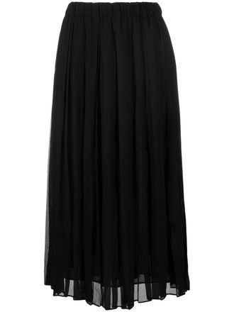 Gucci sheer gathered midi skirt - Black