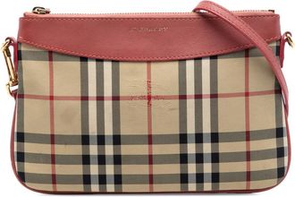 Burberry Pre-owned Burberry Haymarket Check Canvas Peyton Crossbody Ladies O0488L26RL8ZBYRC