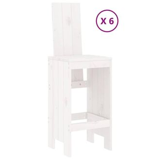Berkfield Home Beautiful 7 Piece Garden Bar Set White Solid Wood Pine