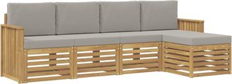 vidaXL Conjunto De Sof&aacute;s De Exterior 5 Uds. Blanco Y Gris Claro Vidaxl