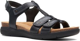 Clarks Womens April Cove Flat Sandal, Black Leather, 7 UK
