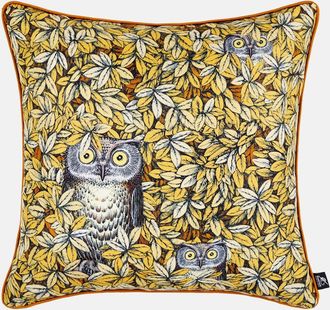 Fornasetti Cuscino Civette in misto seta e cotone