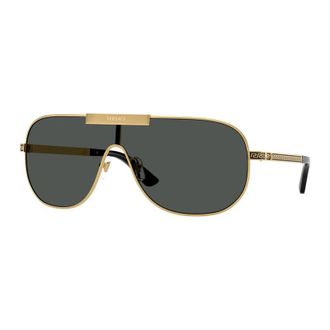 Versace Sunglasses Square Full Rim, Gold Frame And Grey Lens Ve22931002/87
