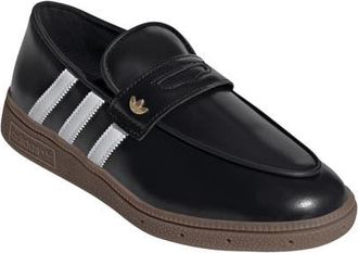 adidas Handball Spezial Loafer in Core Black/white/gum at Nordstrom, Size 6.5