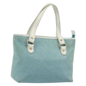 Celine Pre-owned Handbags, female, Blue, Size: ONE SIZE Pre-owned Macadam Canvas Hand Bag