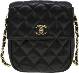 Chanel Pre-owned Leather chanel-bags - Dames - Vintage Schoudertas - Zwart - ONE Size - Vintage