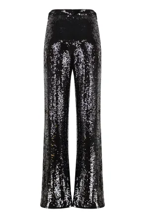 Nili Lotan Womens Sequined Wide-Leg Trousers Black Viscose