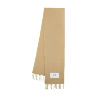 Maison Kitsun&eacute; Unisex Wool Scarf Beige
