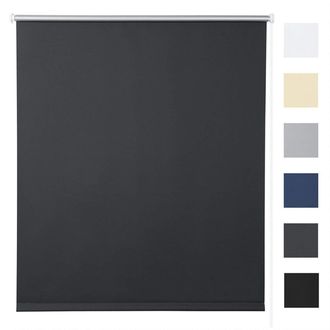 Woltu Tenda A Rullo Oscurante Termica Isolante Finestra Porta Senza Fori Carbone Nero 110x160 Cm - Woltu