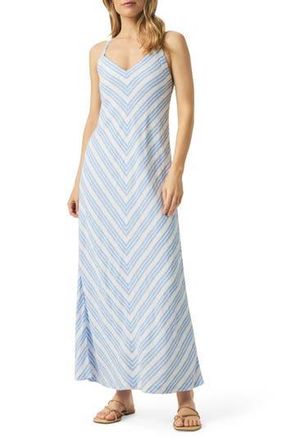 Splendid Gisele Midi Sundress in Steel Blue/White at Nordstrom Rack, Size Large