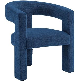 Vente-Unique Poltrona in Tessuto testurizzato Blu - FAVINA