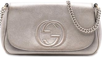 Gucci Pre-owned Gucci Medium Metallic Leather Soho Chain Flap Crossbody Ladies 336752 213317