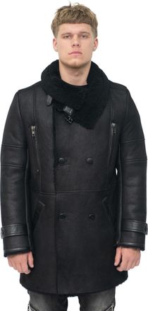 Infinity Leather Mens Double Breasted Sheepskin Reefer Coat-Ledbury