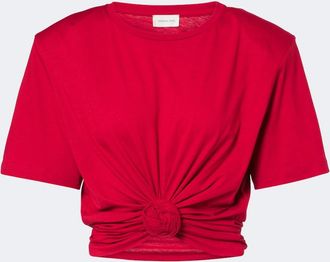 Magda Butrym Cropped cotton-blend jersey T-shirt