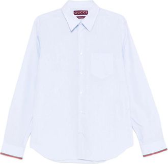 Gucci Shirts Helderblauw - Heren - Zakelijke Overhemden - Blauw - S - Overhemden