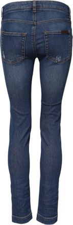Dolce & Gabbana Womens Blue Cotton Mid Waist Skinny Denim Jeans Elastane Clothing