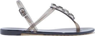 Casadei Platte Sandalen met Swarovski-kristallen - Dames - Sandalen - Zwart - 35 EU - Schoenen