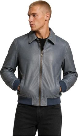 Dolce & Gabbana Bomberjacks - Heren - Bomber jackets - Blauw - XL - Leer - Jassen