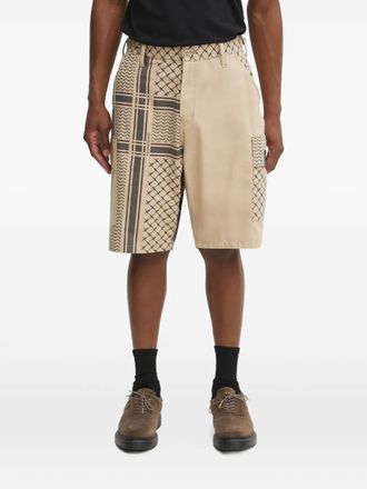 Neighborhood patterned cargo shorts - men - Cotton - L - Neutrals