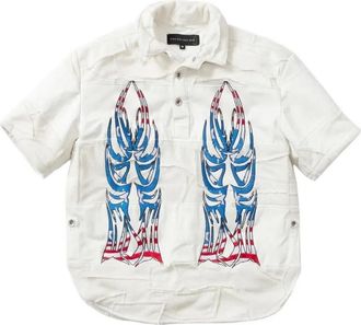Who Decides War by Ev Bravado Camicia con stampa - Bianco