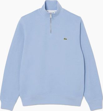 Lacoste Mens Lacoste Zip-Up High Neck Interlock Sweatshirt Light Blue - Size: 42