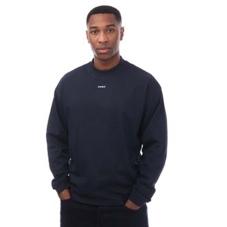 HUGO BOSS Heren Logo Bedrukt Relaxed Fit T-shirt (Donkerblauw)