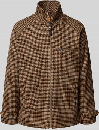 Deus Jacke mit Stehkragen und &Auml;rmelriegeln in Mittelbraun, Gr&ouml;&szlig;e XL