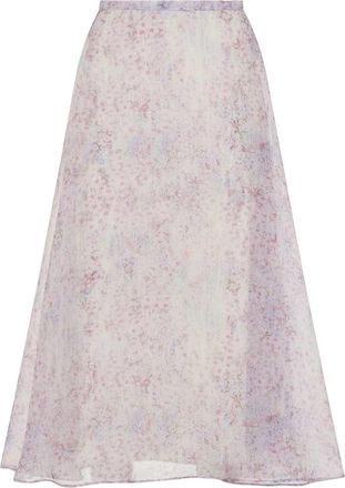 Alberta Ferretti Printed Organza Midi Skirt