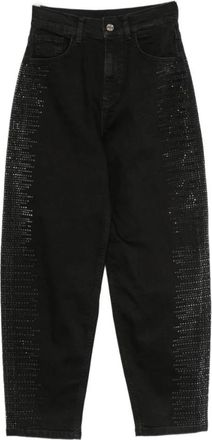 Liu Jo Barrel Jeans met Strass - Dames - Loose Fit Jeans - Zwart - W26 - Katoen - Jeans
