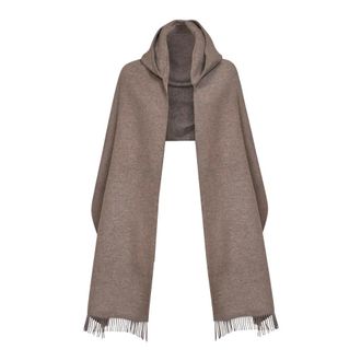 Brunello Cucinelli Accessoires, Dames, Bruin, ONE Size, Wol, Capuchonsjaal