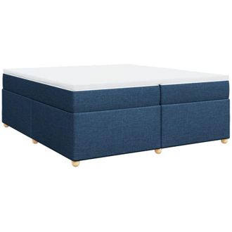 vidaXL Vidaxl - Cama Box Spring Con Colch&oacute;n Tela Azul 200x200 Cm