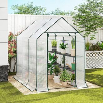 Woltu Serra da Giardino con Telo in pe Vivaio per Piante Fiori per la stabilizzazione trasparente - Woltu