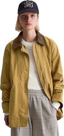 Marc O'Polo Denim Cabanjacke MARC OPOLO DENIM relaxed fit aus Cotton-Nylon-Mix, Damen, Gr. XL, golden ocher, Web, Obermaterial: 67% Baumwolle, 33% Polyamid, relaxed fit