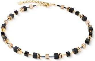 Coeur de Lion Geocube Gold Necklace in Onyx Black at Nordstrom