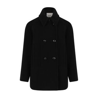 Isabel Marant Isabel Marant, Double-Breasted Coats, female, Black, Size: S Black Coats for Women